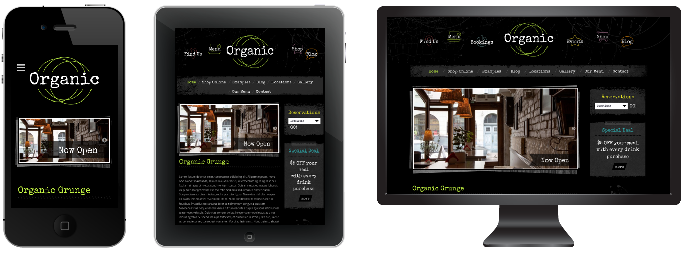 Responsive Grunge Theme - Dark color version